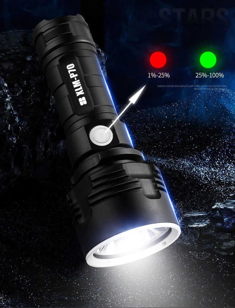 Strong Flashlight Focusing Led Light Rechargeable Super Bright