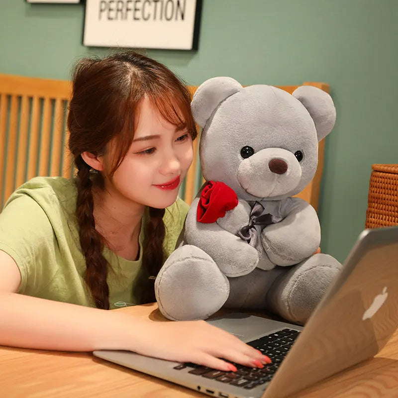 Lovely Hug Roses Teddy Bear Plush Pillow (25-45cm)