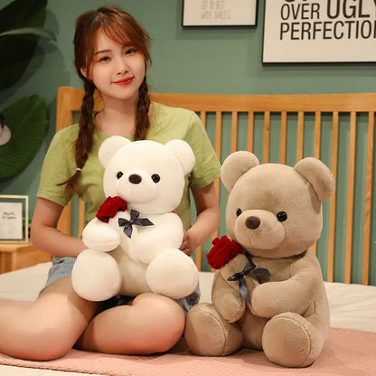 Lovely Hug Roses Teddy Bear Plush Pillow (25-45cm)