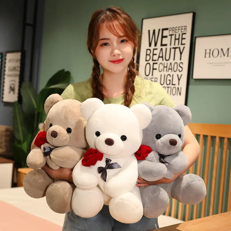 Lovely Hug Roses Teddy Bear Plush Pillow (25-45cm)