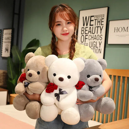 Lovely Hug Roses Teddy Bear Plush Pillow (25-45cm)