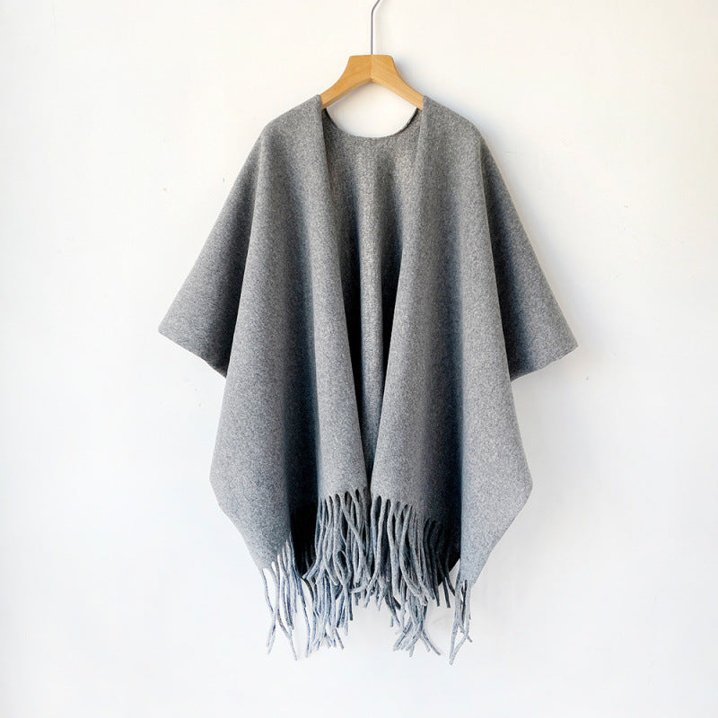 Premium Oatmeal Cashmere-like Large Shawl Outerwear