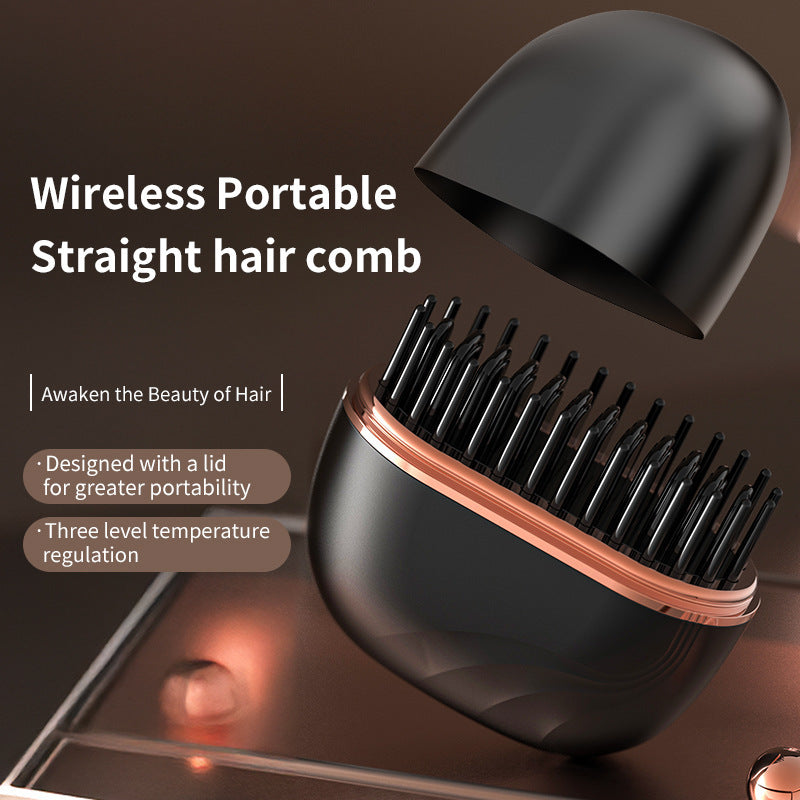 Mini Hair Straightening Comb Wireless Charging Portable Multifunctional